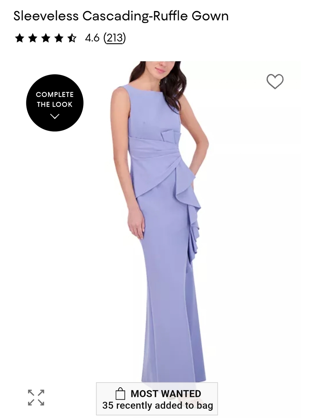 Sleeveless Cascading-Ruffle Gown - Periwinkle